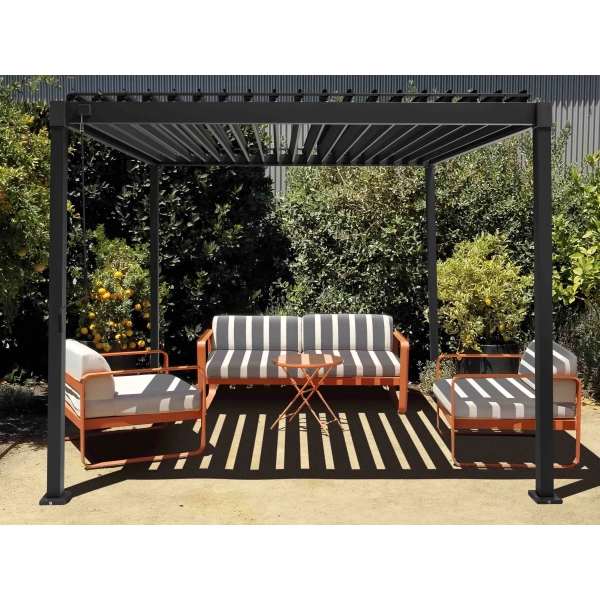 Pergola ogrodowa tarasowa MIRADOR Solid 80 - 3 x 4 m Antracyt